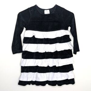 Hanna Andersson Black White Ruffle Dress Tunic Long Sleeve 110 5